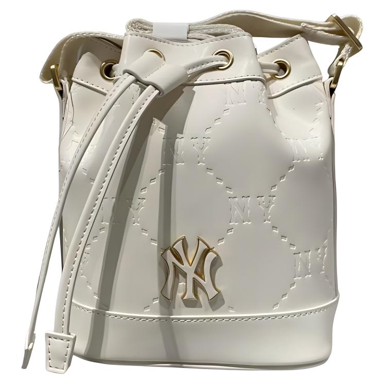 New MLB Blended Material Bucket Bags Crossbody Bag, Shoulder Bag Regular Women's White 7ACRMD65N-50CRM