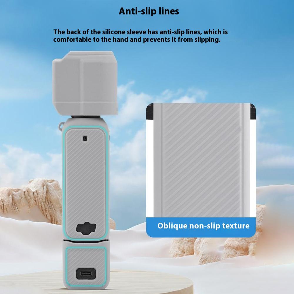 

BRDRC For DJI Osmo Pocket 3 Silicone Case Set Lens Cover and Screen Cover Accessories Pink