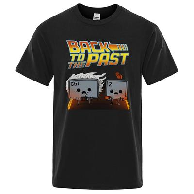 Zurück in die Vergangenheit Film T-Shirt Herren Lustig Ctrl Z Bedruckt Kurzärmlig Sommer Baumwolle Freizeitkleidung Lockere T-Shirts Mann 80321