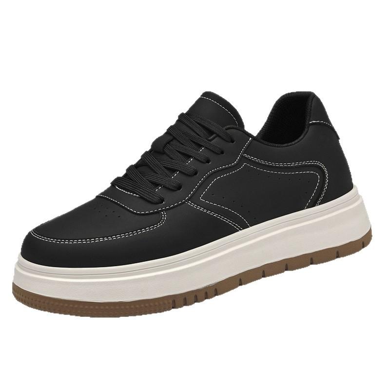 8107 Men's Shoes Height Increasing Board White Retro Skateboarding Sports Thick Soled Sponge Versatile Casual Trendy