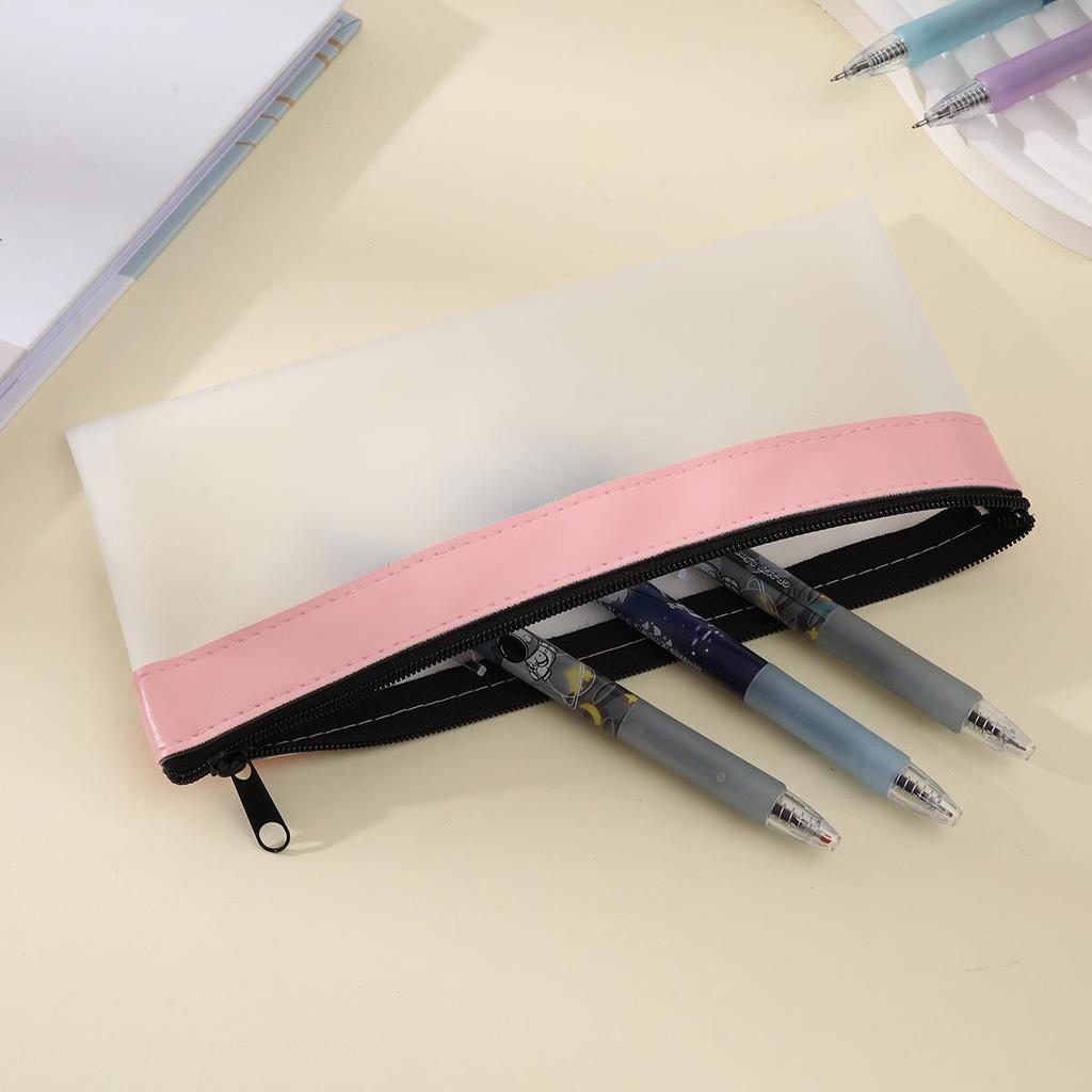 Hochwertiges transparentes mattes Federmäppchen - Große Kapazität Japanischer & Koreanischer Stil Schreibwarenbeutel, Tragbare Ticketaufbewahrung, Logo bedruckbar