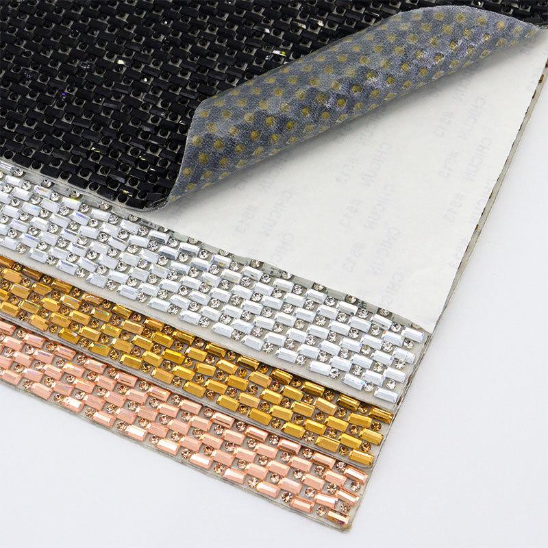 5PCS Rhinestones Sheet Self Adhesive Glitter Crystal Diamond Sticker Car Phone Bag Gift Box Wedding Party DIY Crafts Decoration