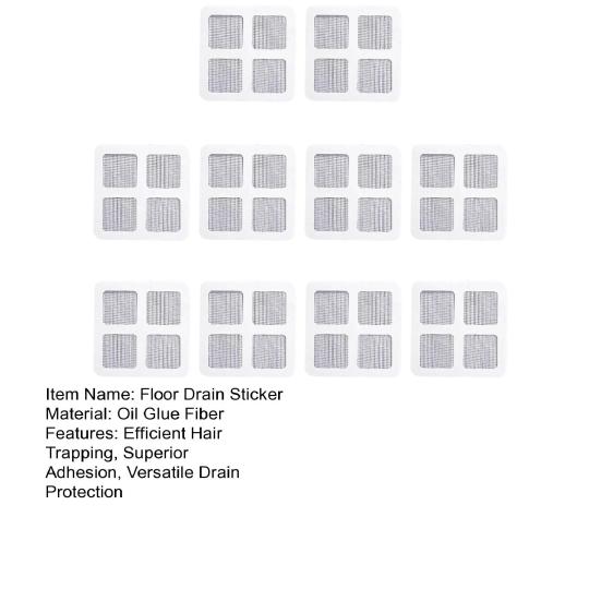 Disposable Mesh Hair Catcher Sticker 4"x4" Bathroom Shower Drain Cover Hair Trap Easy Installation Sink Strainer