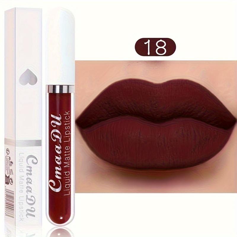 Seksowny aksamitny matowy błyszczyk w płynie szminka błyszczyk Beauty Red Nude wodoodporny długotrwały makijaż