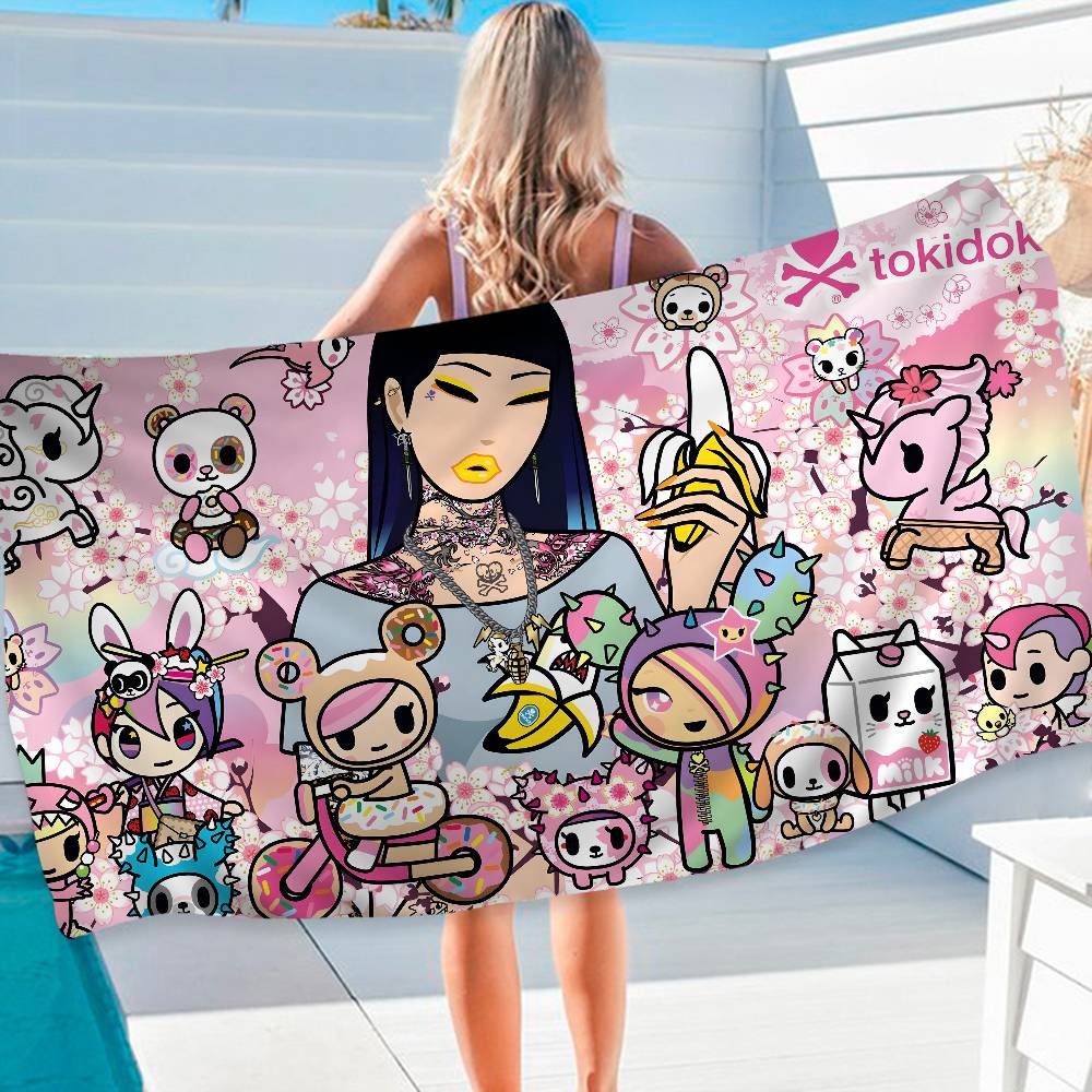 Japan Tokidoki Beach Towel Colorful Bath Towels for Girl Microfiber Quick Dry Custom Sand Free Beach Yoga Spa Gym Pool