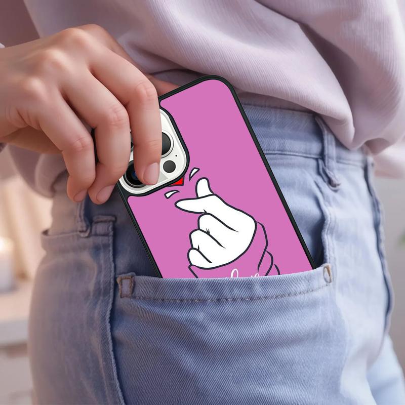 Cute Korean Font Saranghae I love you Phone Case For iPhone 17 Air 15 16e 14 13 Pro Max Coque 12 11 Pro Max PLUS cover