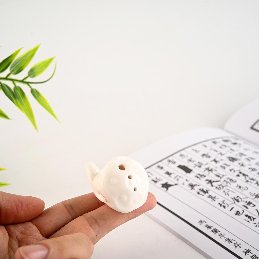 Ceramic Lotus Pod Incense Holder - Auspicious Clouds Design, Small Tray for Stick Incense, Chinese Style, Simple Craft