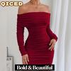 Women's Fashion Summer Spring Solid Color Print Long Sleeve Casual Dresses