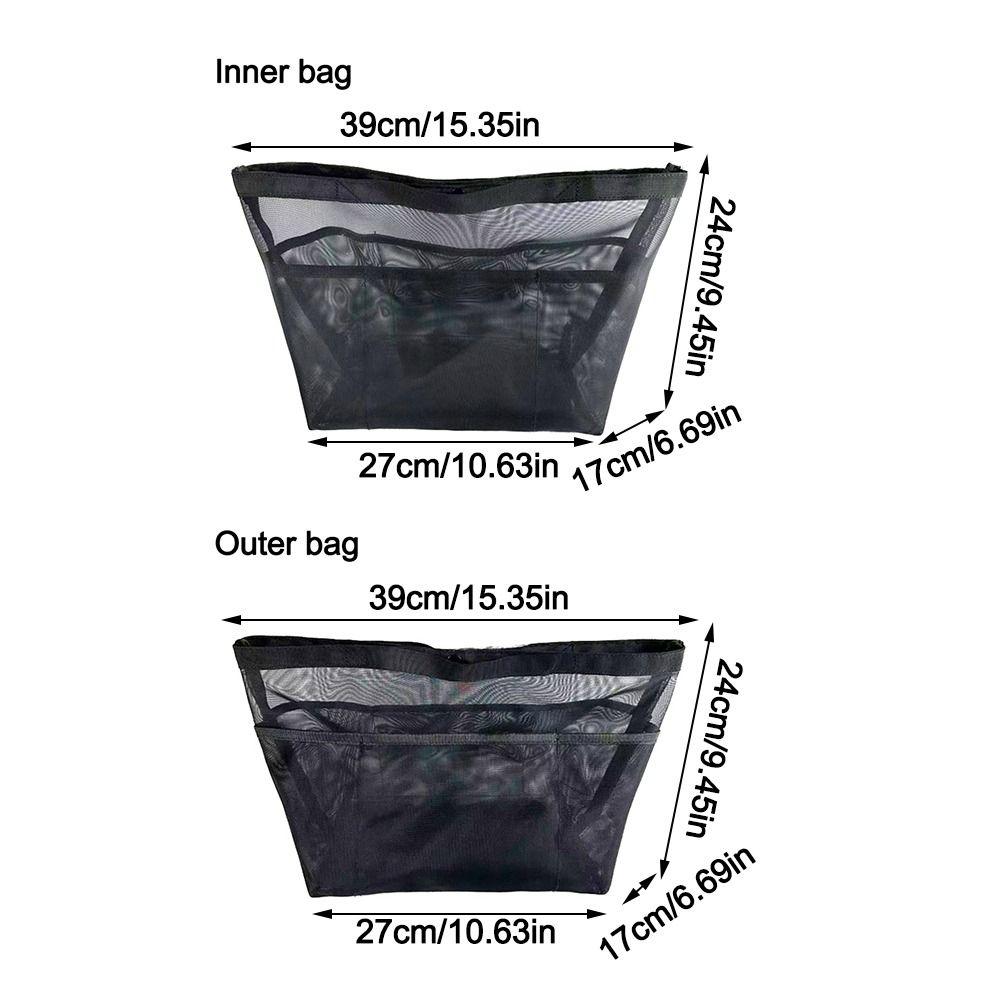 Large Capacity Mesh Inner Bag Breathable Mesh Multifunctional Shoulder Bag Organizer Waterproof Transparent