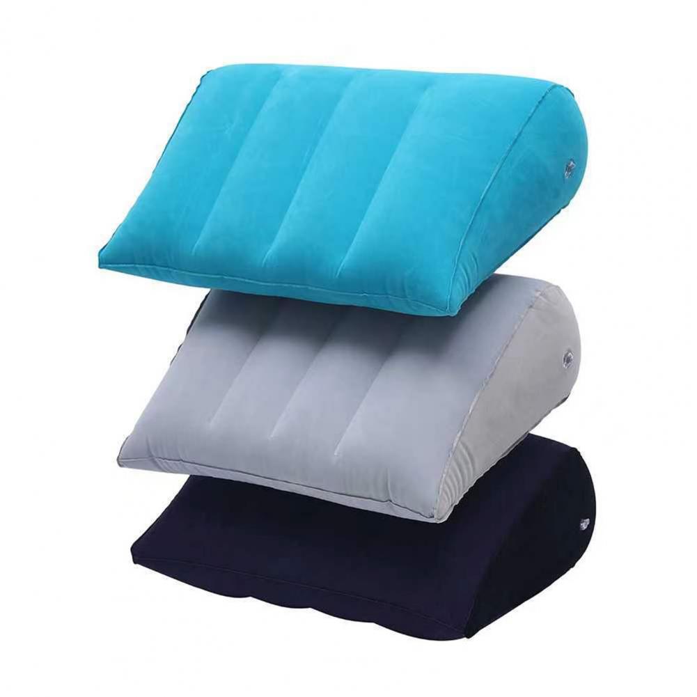 Sleeping Cushion Multi-functional Travel Pillow Leak-proof Thicken Lumbar Support Cushion Portable Flocked Triangular Sleeping