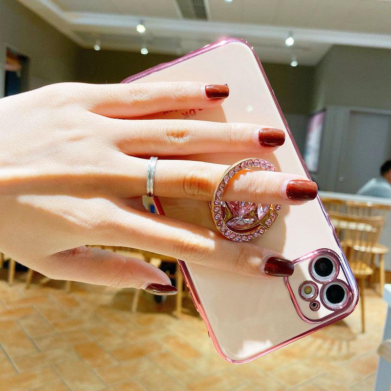 A98 5G Case Luxury Diamond Ring Cover For OPPO A98 2023 CPH2529 A78 A58 A16 A17 A38 Phone Case With Lanyard Plating Case A 98