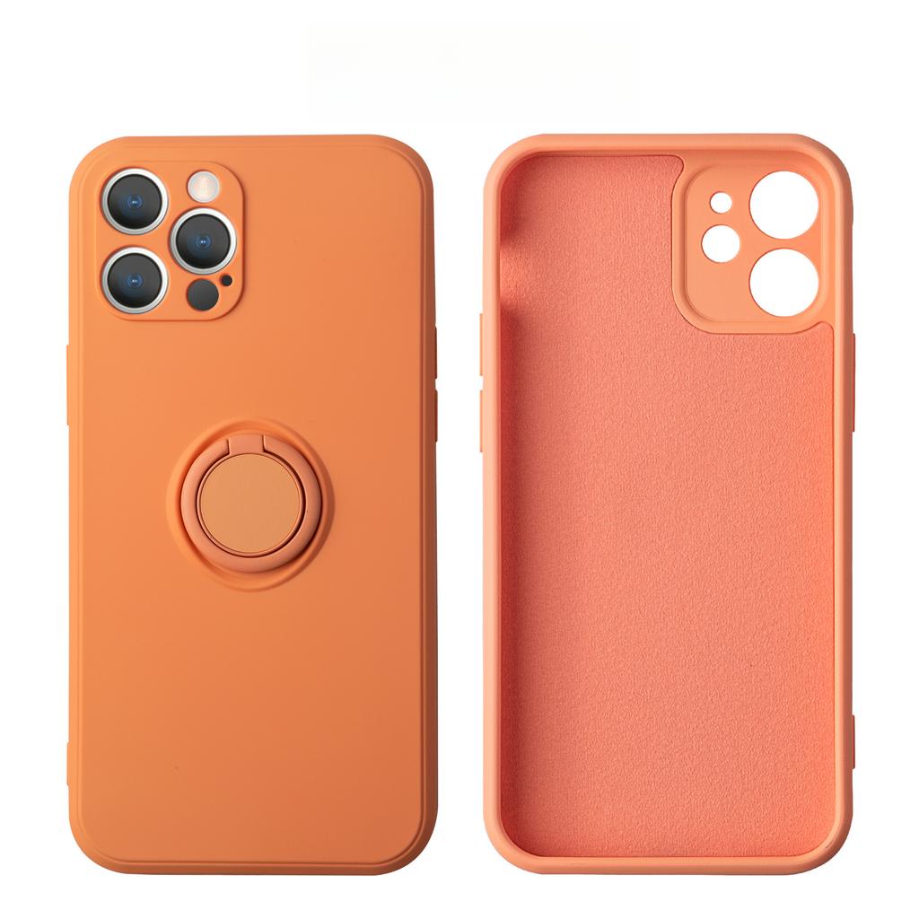Applicable To IPhone 16 Ring Bracket Mobile Phone Case Apple 15 ProMax Liquid Silicone 14 Matte 13 Protective Cover