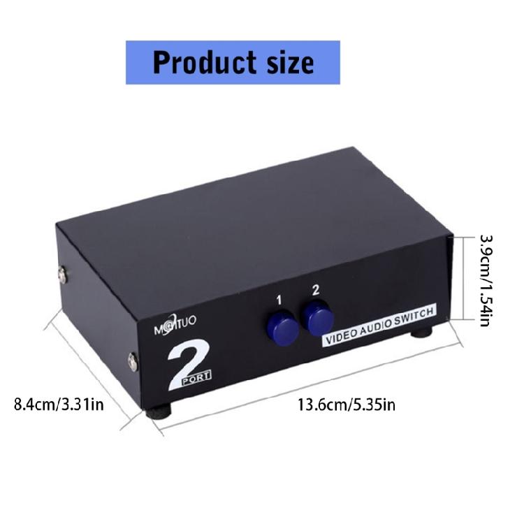 Przyjazny dla użytkownika przełącznik selektorów A/V z 4 portami Pudełko przełączające A/V do bezproblemowego przełączania między różnymi źródłami multimediów