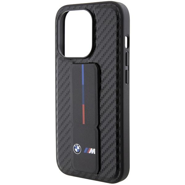 BMW Bmhcp15Lgspcck iPhone 15 Pro 6.1 Schwarz/Black Hartschalen-Case Griffständer Glatt & Carbon