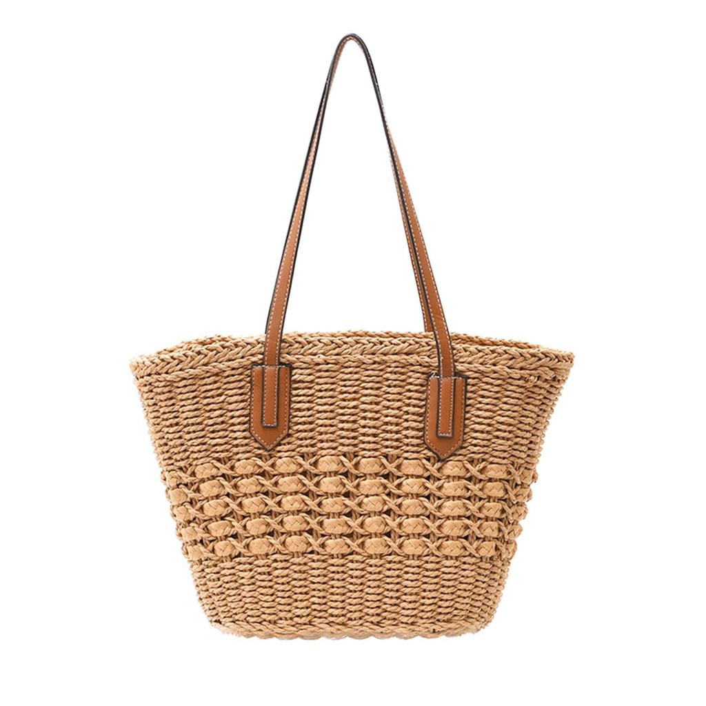 Tote Woven Large A4 Can Be Carried by Over the or As a Shoulder Cute and Perfect for or As a Khaki NICOLE&DORIS Women's Bag, Bag, Capacity, Size,