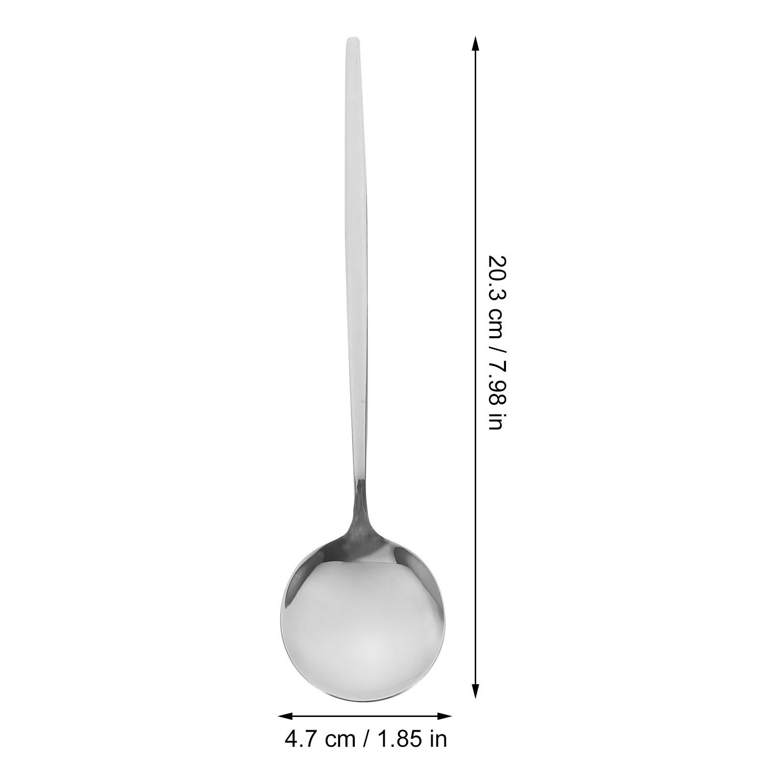 4Pcs Stainless Steel Dessert Spoons Western Style Coffee Ice Cream Cake Spoons Integrated Molding Smooth Easy Clean Tableware серебряный