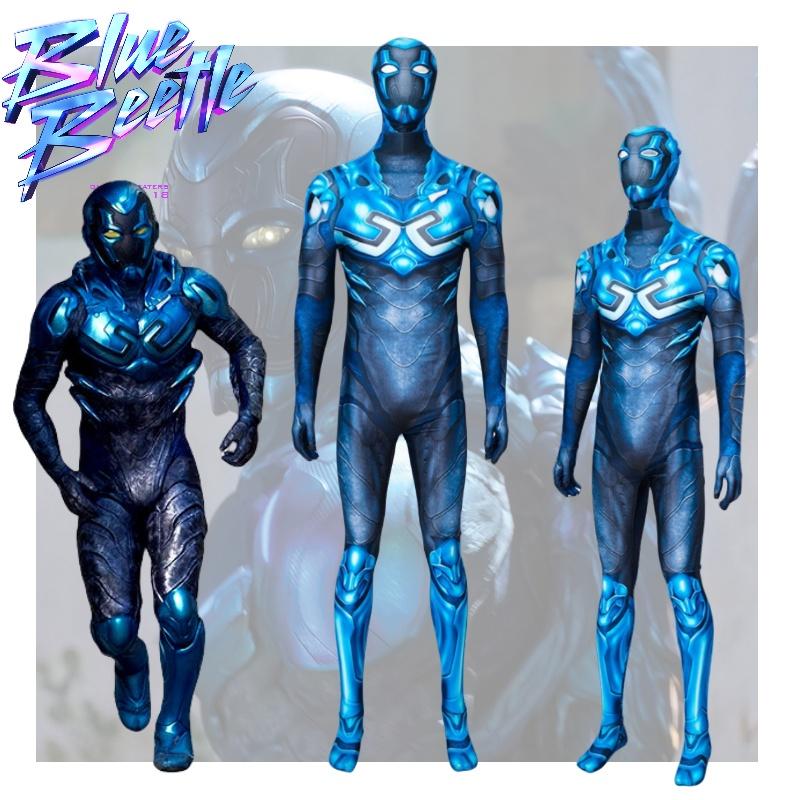 Trendy Blue Beetle Cosplay Jumpsuit Long Sleeve Polyester Costume For All Seasons