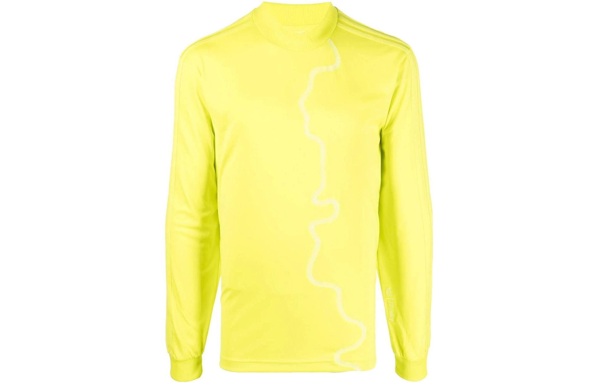 Adidas Sweatshirts Men s Yellow Crew Neck Moderate Regular H58036 L