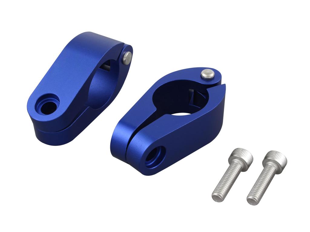 POSH FAITH Motorcycle Accessories Quick Release Brace Clamp for Set of Matte Only, 22.2mm Handlebars, 2, Blue, 090167-31