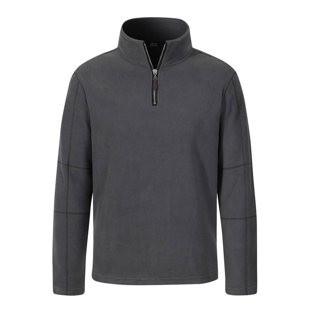 Pánská zimní jednobarevná fleecová mikina Pánská ležérní mikina na zip se stojáčkem