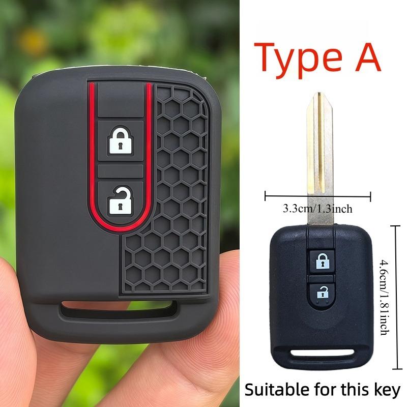 

New Silicone Key Case Remote Car Key Shell Case Fob Cover For Qashqai Nissan Micra Navara Almera Note primera Sunny 2 Buttons чорний