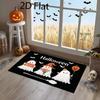 2D Flat Printing Cartoon Three Ghosts Halloween Door Mat - Home Bat Pumpkin Pattern Design Absorbent Foot Pad, Bathroom Anti-Slip Mat, Bedroom Decorat