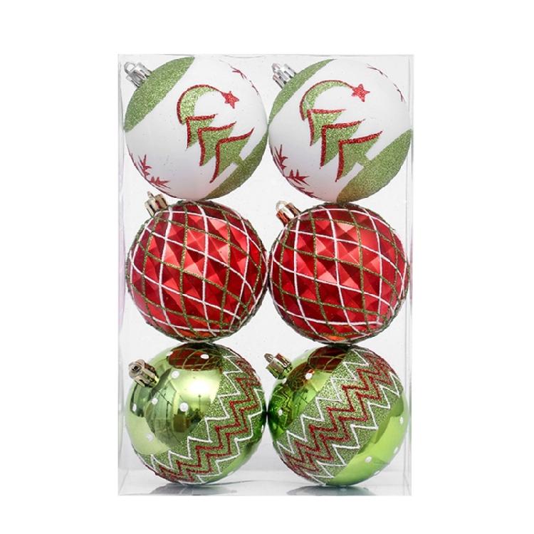 6Pcs Shimmering Christmas Ball Ornament Shatterproof Christmas Baubles Hanging Decorations for Tree Wreath Mantels