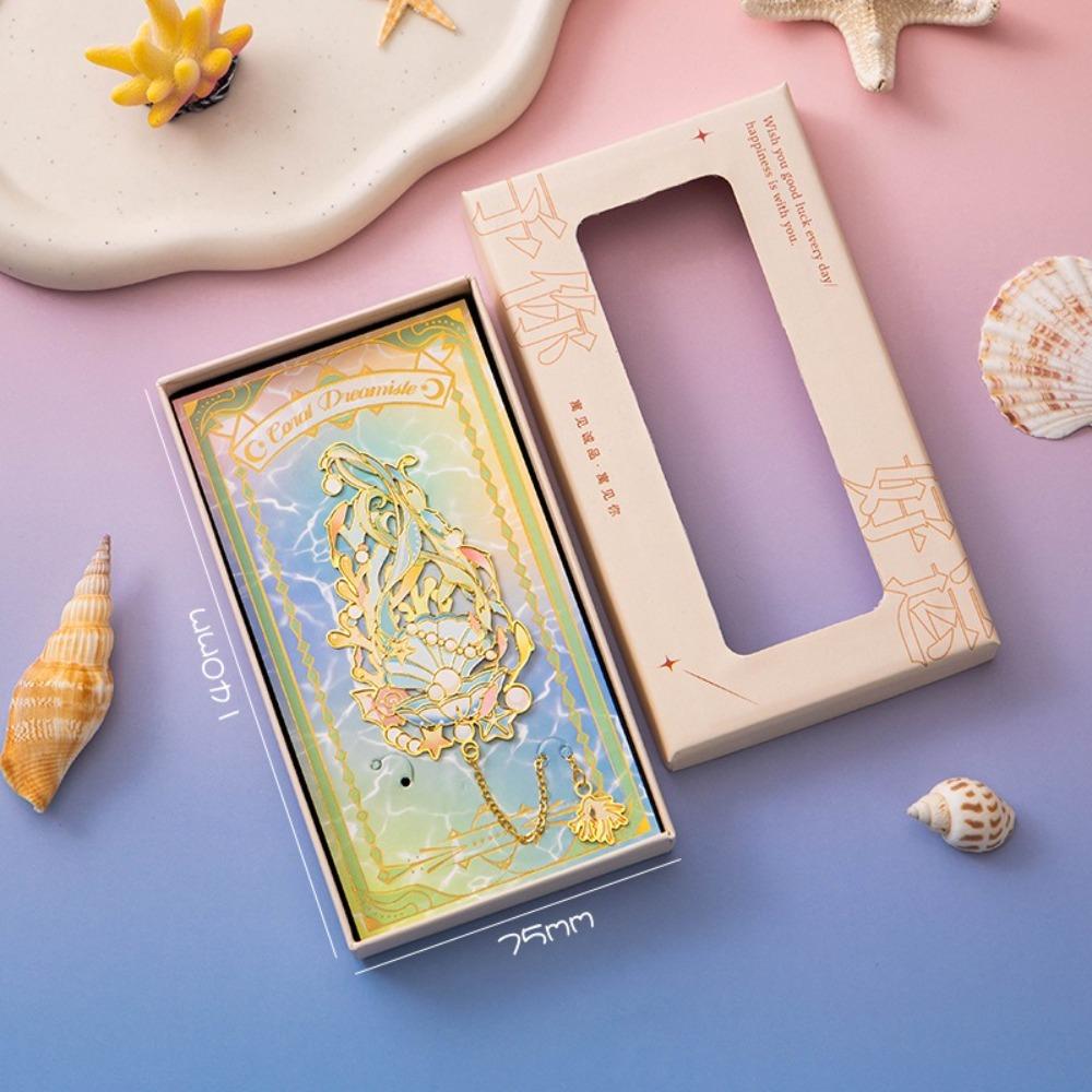 

Rustproof Metal Bookmarks Chain Tassel Planner Accessories High End Reading Mark Graduation Gifts coral