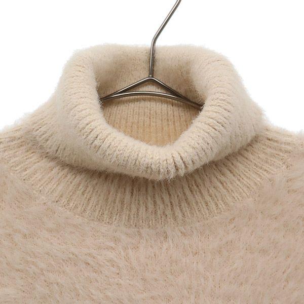Unused AMAIL Long Sleeve Turtleneck Shaggy Knit Sweater F Beige Women Used