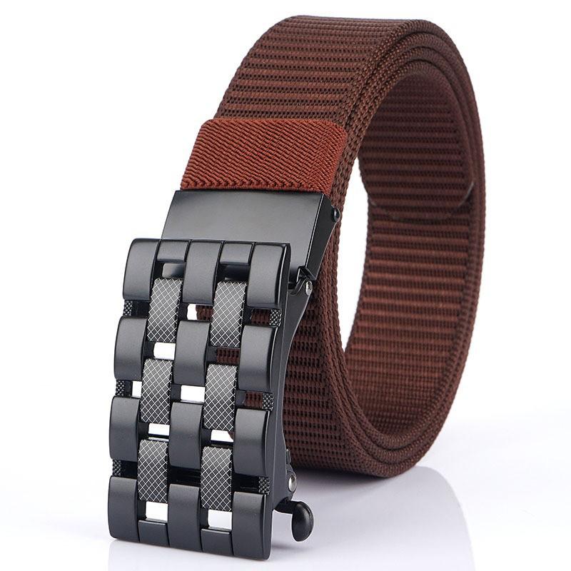 2020 Automatic Buckle Thick Nylon Belt Casual All-matching Jeans 3.5cm Inner