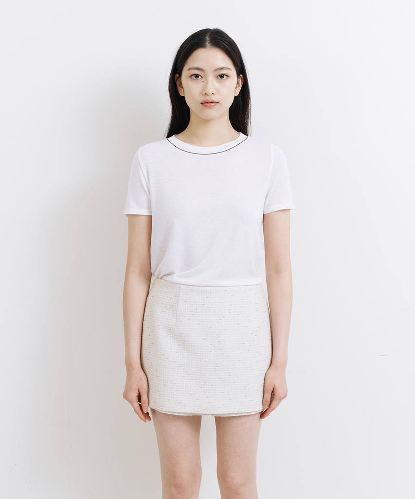 Lapineatteullie Classic Tweed Skirt Pants Ivory