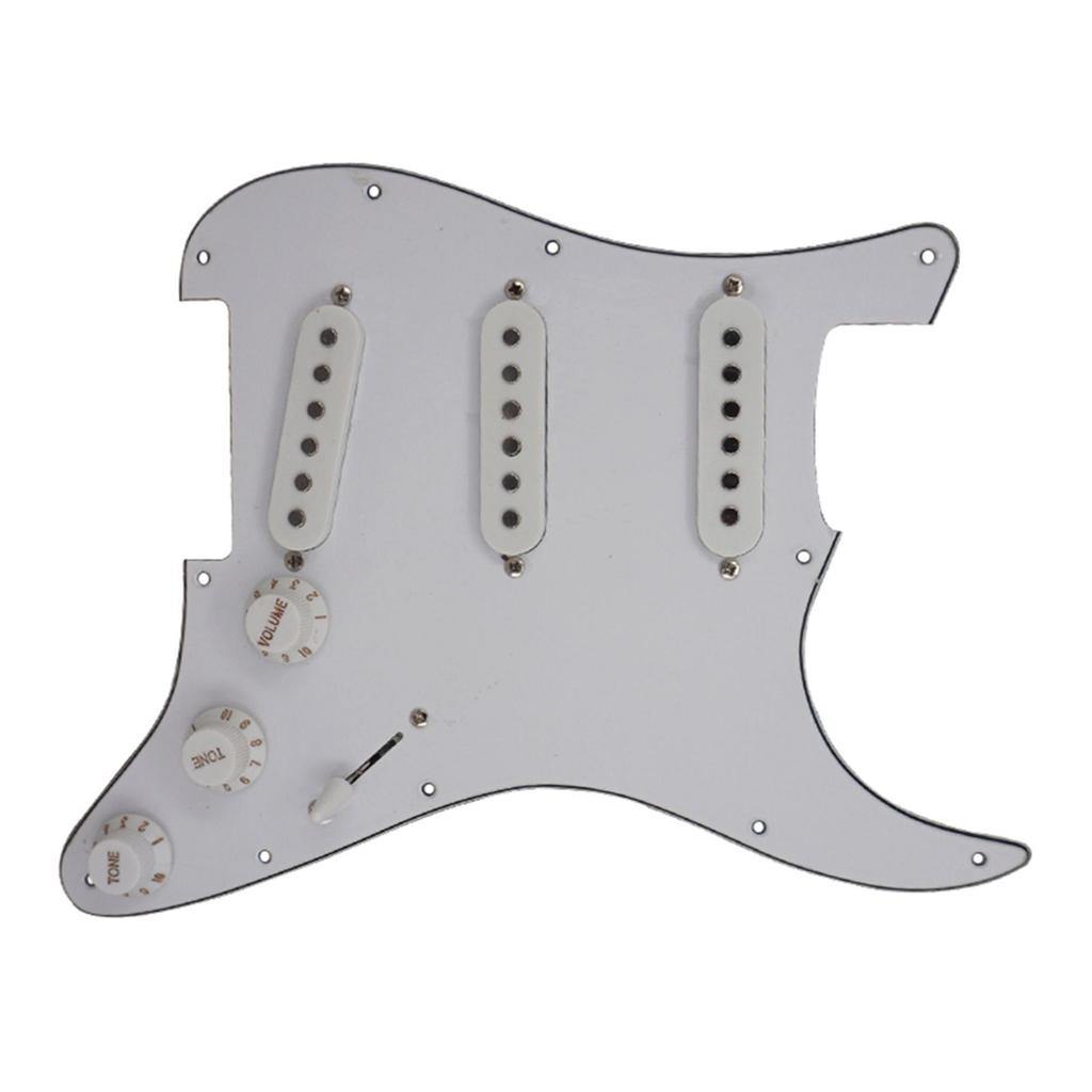 ST Style Electric Guitar Full Set DIY Accessory Kit Including Prewired Pickguard Bridge SSS Pickups and Other