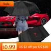 Autocolant Auto Tesla Stilizare Mașină Umbrelă Pliabilă Portabilă Protecție Solară Ploaie Dublă Automată Protecție UV Parasolar Pentru Tesla Model 3 Model Y