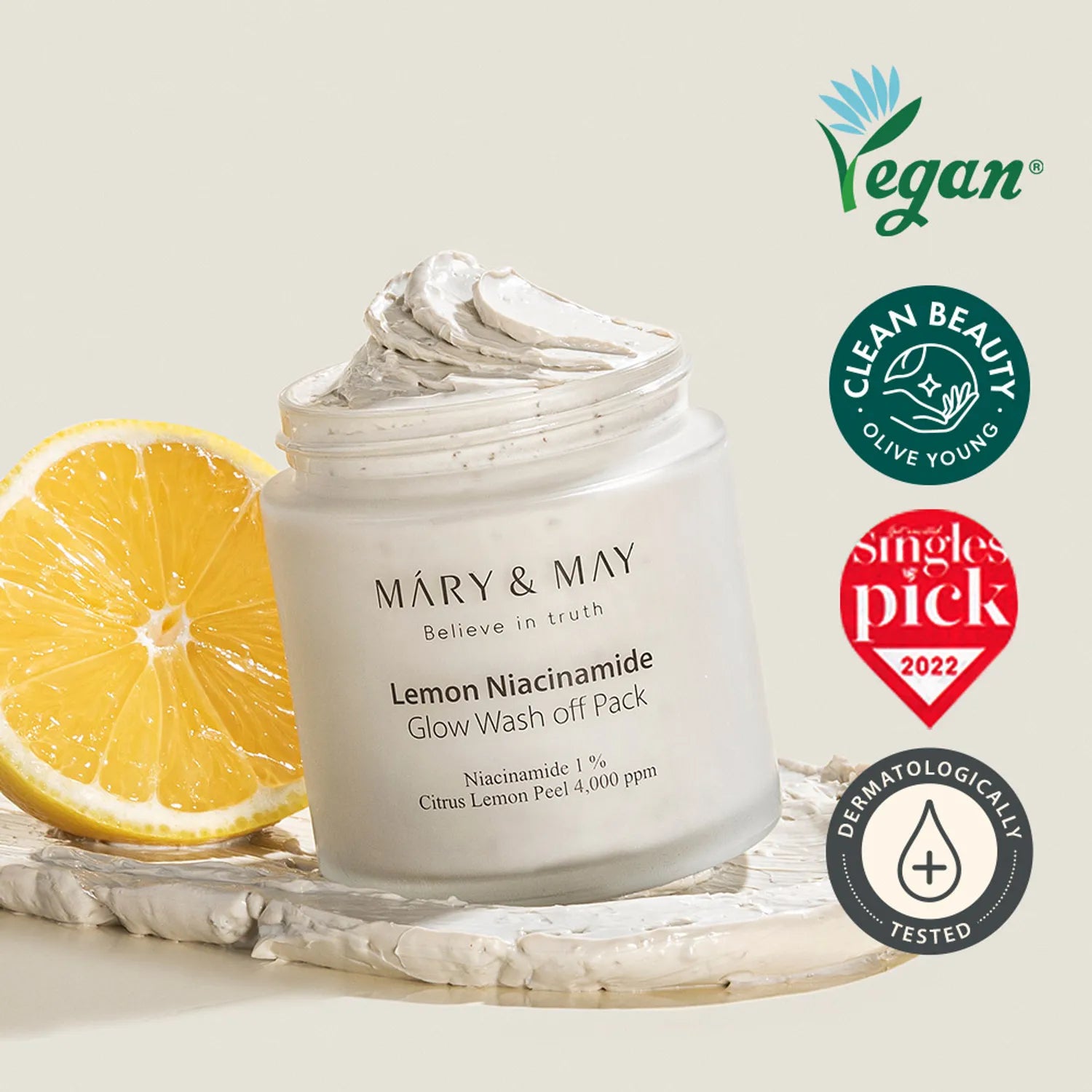 Mary & May Lemon Niacinamide Glow Wash Off Pack 125g 125g