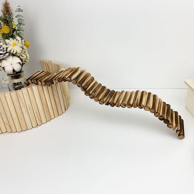 Solid Wood Hamster Furnishings Djungarian Hamster Toy Decoration Squirrel Climbing Stairs Fence Landscape Partition Rope Ladder
