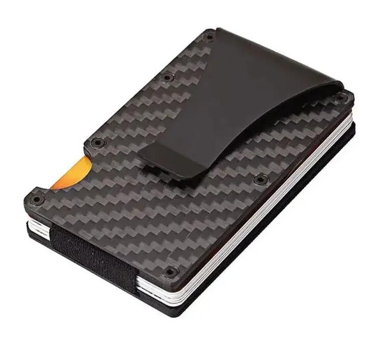 

Минималистичный тонкий кошелек из углеродного волокна Carteira для мужчин Cartera Tarjetero Hombre RFID Кэшбэк Держатель для кредитных карт Роскошный углеродного волокна черного