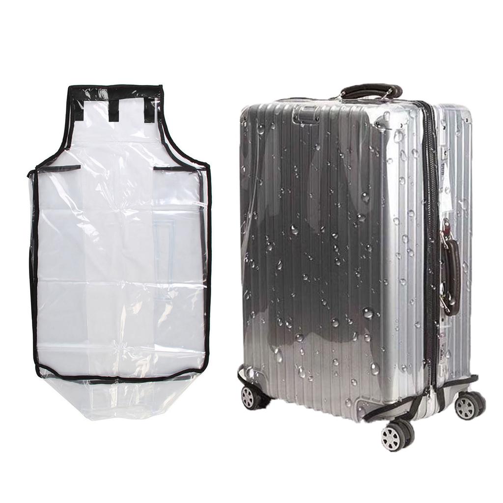 Transparent PVC Luggage Cover Dustproof Protective Case for Travel Suitcase with Adjustable Straps and Waterproof Material Large Size