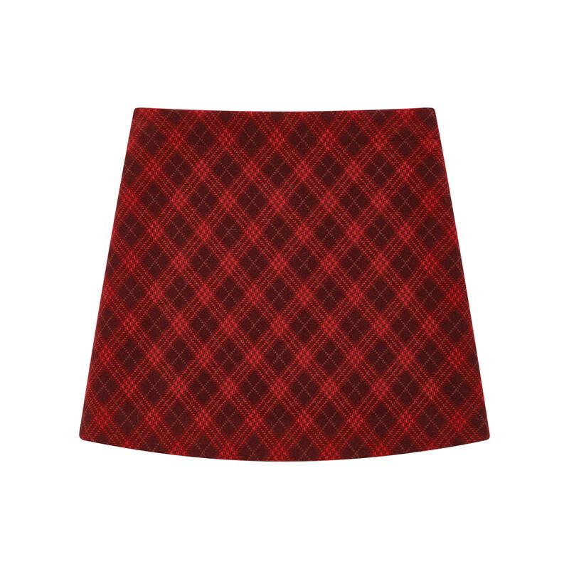 ELLE KIDS Girls' Vintage Red Plaid A-Line Skirt