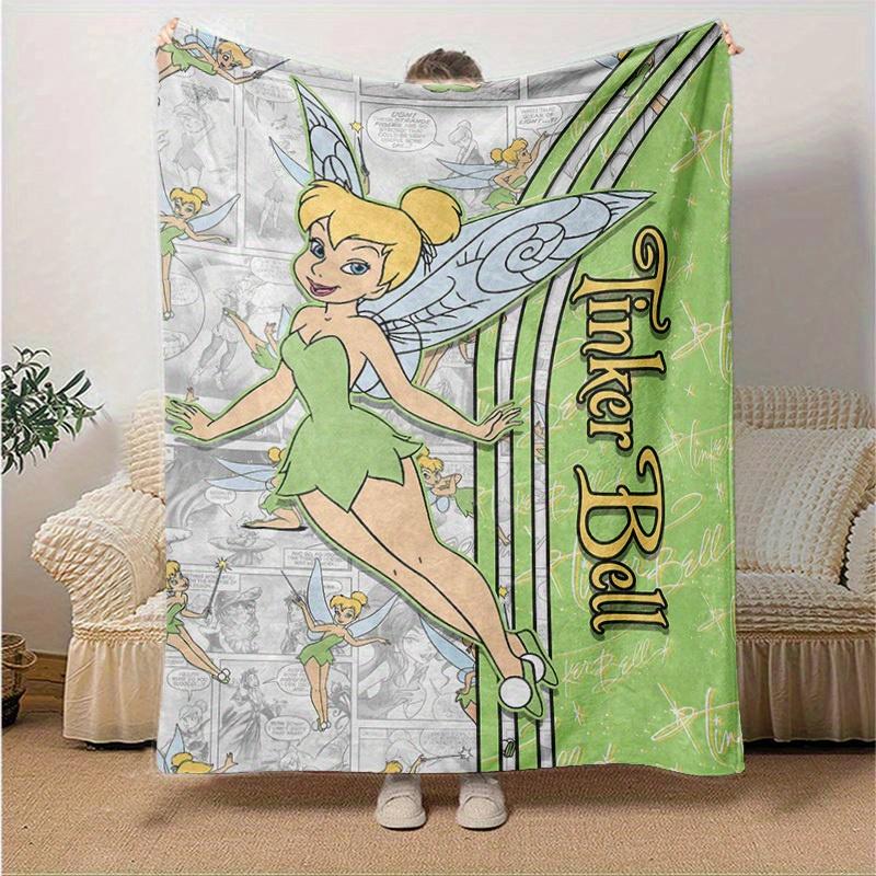 1 Stück. Tinkerbell Cartoon Decke, Saisonale Universelle Heimdekorative Überwurfdecke, Weiche Flanell Überwurfdecke, Wohnzimmer, Reisen, Camping,
