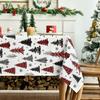 Merry Christmas Xmas Tree Buffalo Plaid Waterproof Tablecloth Table Decor Winter Xmas Dining Tablecloth Christmas Decorations