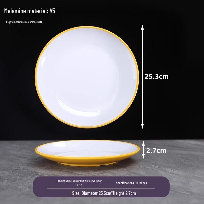 HANDUNYOU 10-inch Ceramic Round Shallow Plates - 5 Pack