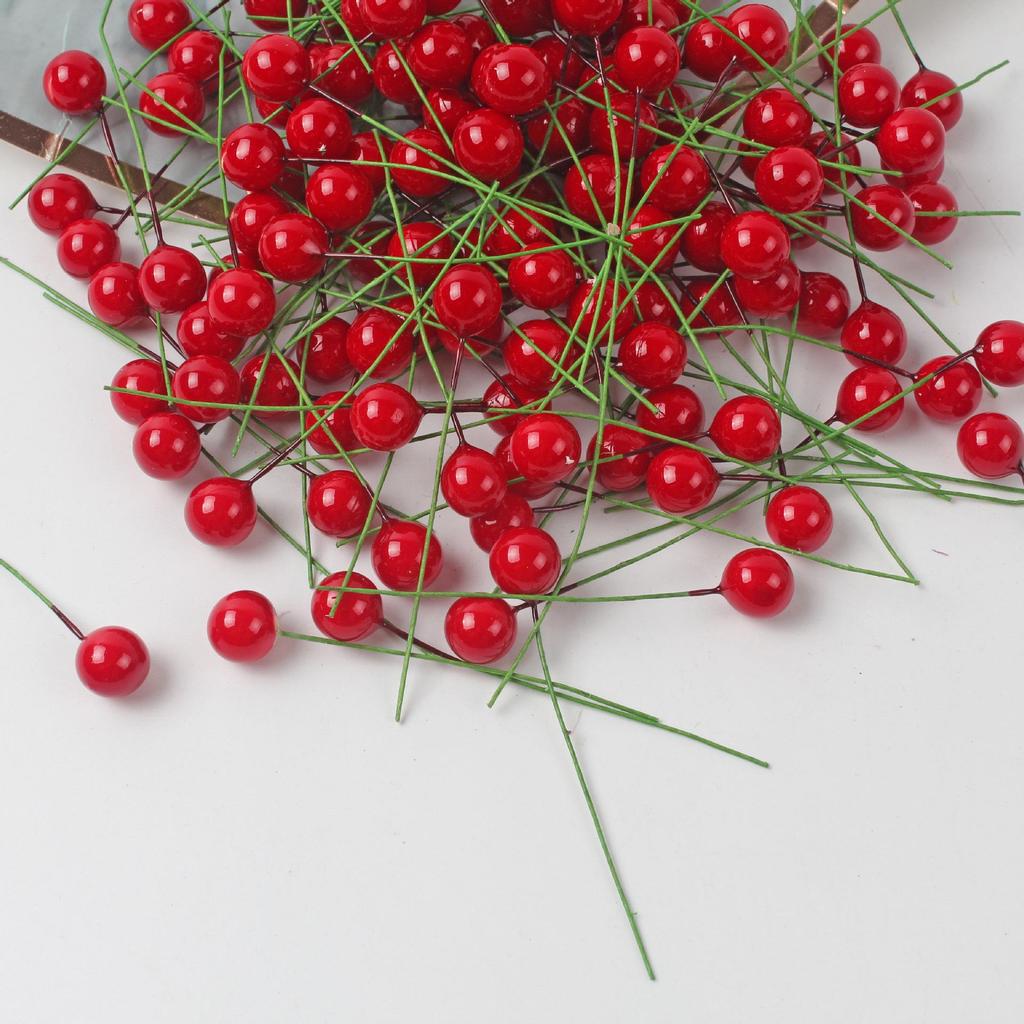 Red Berry & Holly Christmas Ornaments for Home Décor