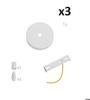 Kit Mini Roseta Metálica - CREATIVE CABLES - Paquete de 3 - Blanco Mate - 83 mm - Interior