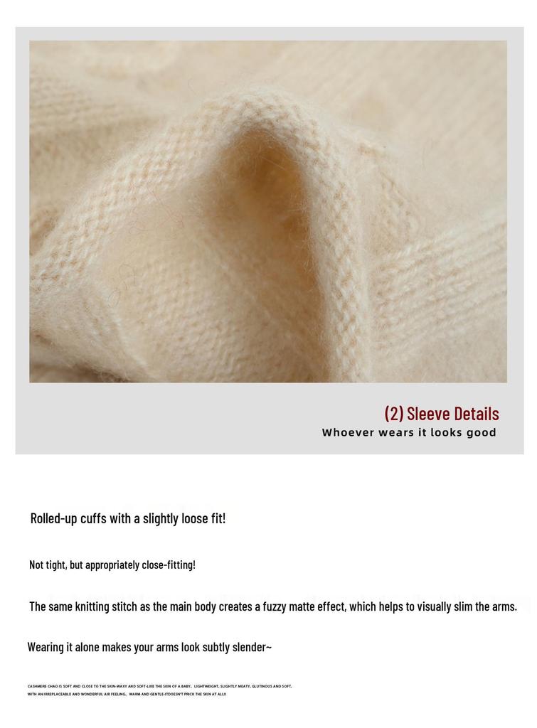 Women's High-End Cashmere Stand Collar Jacquard Zipper Cardigan Sweater - Autumn/Winter Loose Style.