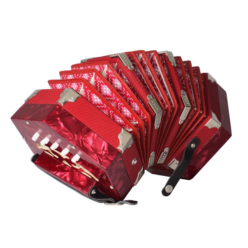 

IRIN Hexagonal Accordion 20-Key for Beginners and Adults красный