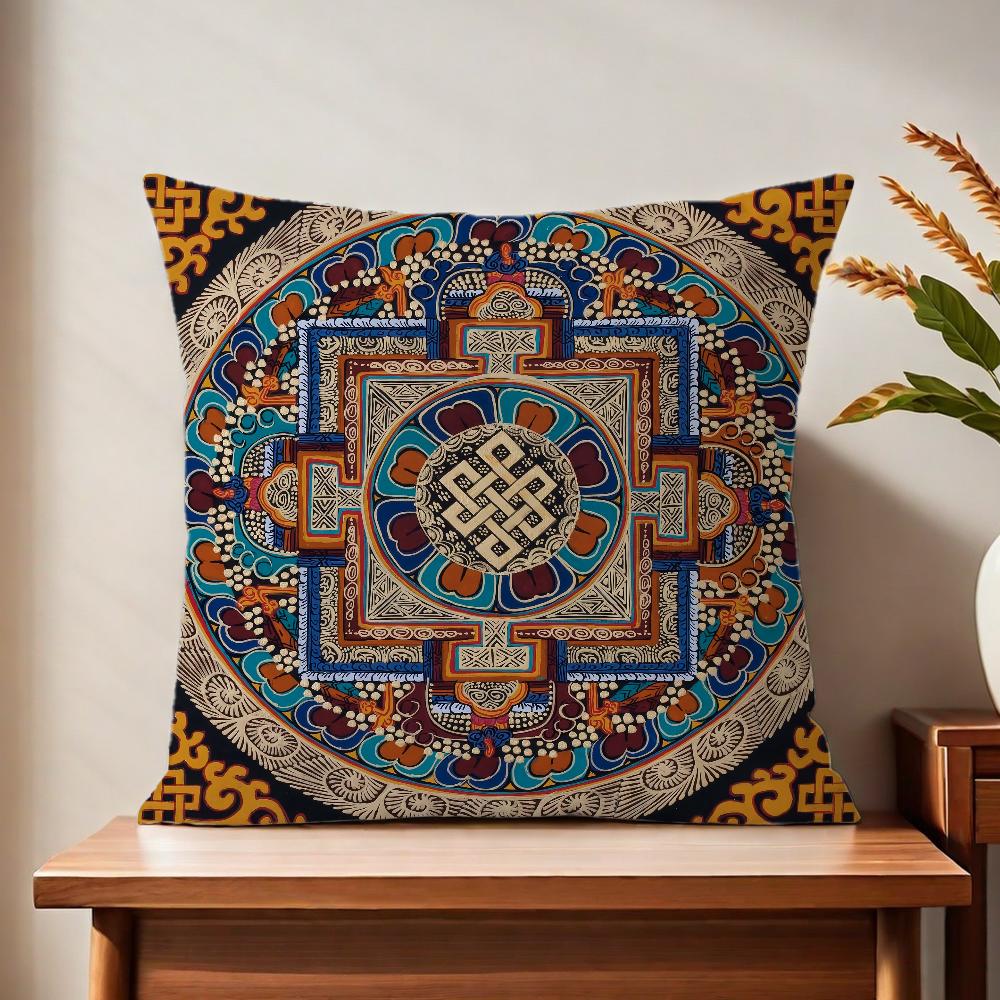Ttibetan EthnicStyle Cards cushion cover For Pillow Printing Sofa Decoration Home Car Room Coffee Shop Office Nordic Simplicity
