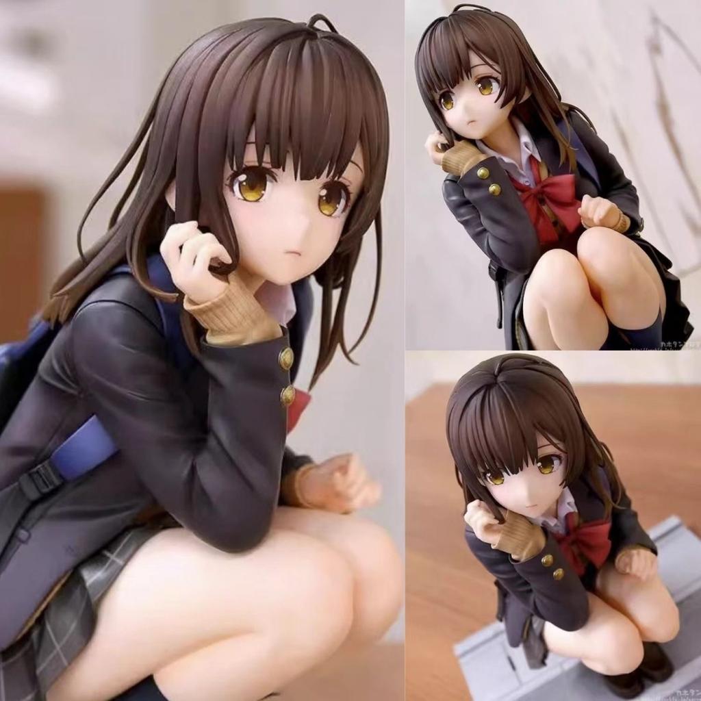 Anime Figure Ogiwara Sayu Shave The Beard And Pick Up Schoolgirl Sitting Uniforms Model Ornaments Collection Doll Toys Gift