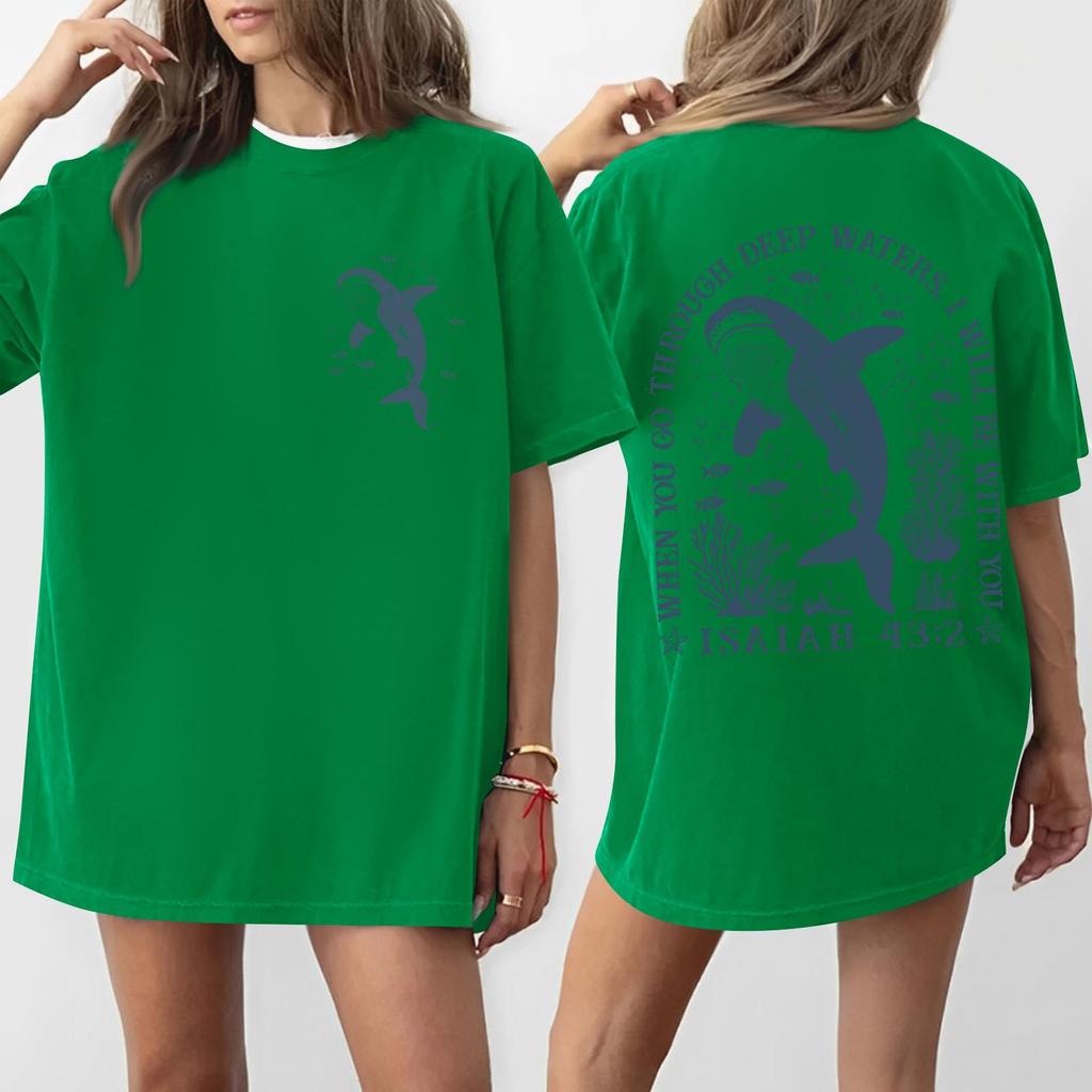 Women's Round Neck Printed Short-sleeved T-shirt Top