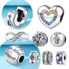 Real Copperrainbow Heart Beads Star Moon Cross Charm Fit Original Bracelet Jewelry Making Diy For Women Fine Gifts