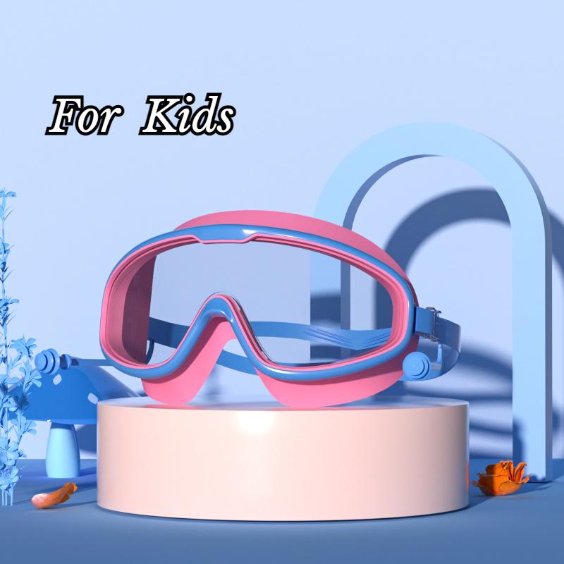 Ochelari de înot Cadru mare Dopuri de urechi Impermeabili Anti-aburire HD Transparenți Ochelari pentru bebeluși Protecție UV Ochelari de înot siguri